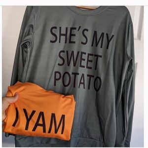 Thanksgiving Set of 2 Shirts for Couple Sweet Potato Yam Friends